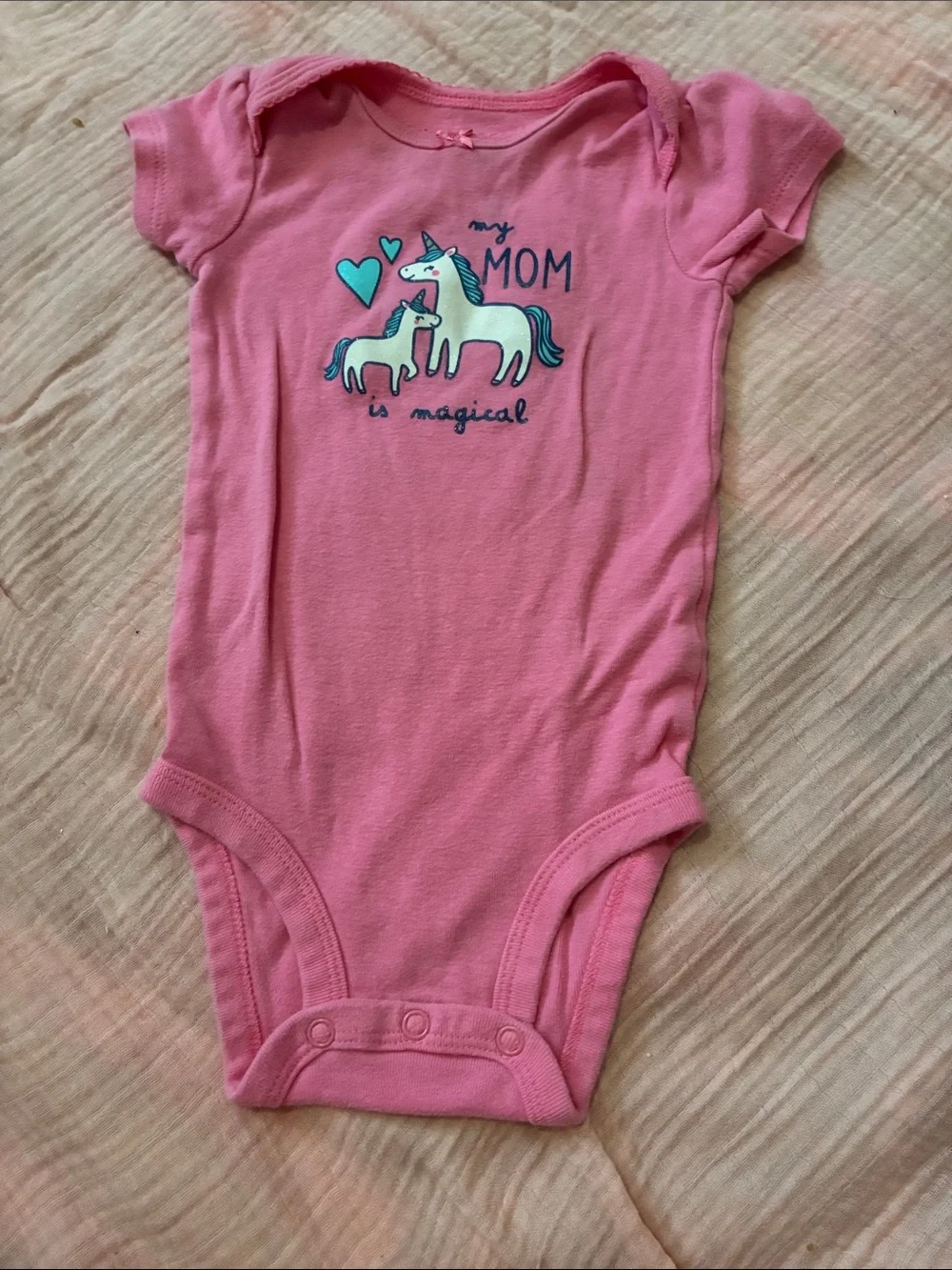 Carter's Pink, Lavender & Beige Baby One-Piece Bodysuits Set